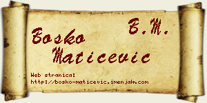 Boško Matićević vizit kartica